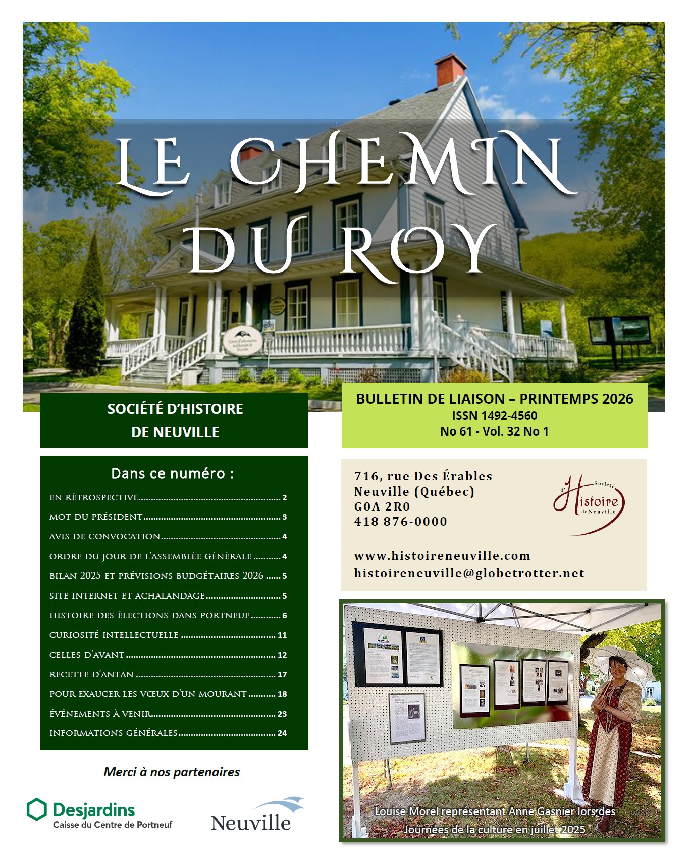 Le Chemin du Roy, volume 32, no. 1